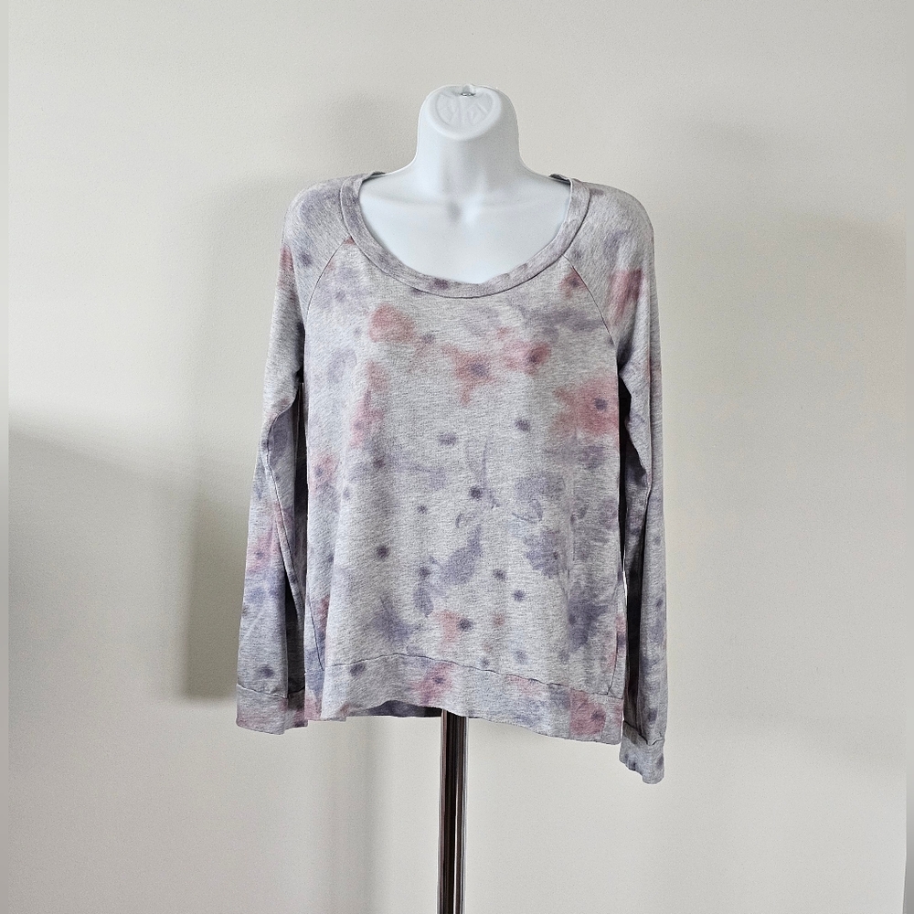 Splendid Gray Floral Sweatshirt - Size Medium